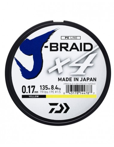 Fir Textil Daiwa J-Braid X4 135m Galben