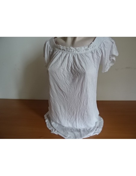 Bluza alba cu maneca scurta