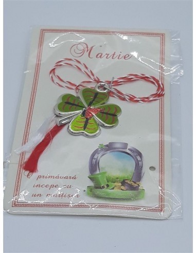 Martisor cu trifoi si fluturas