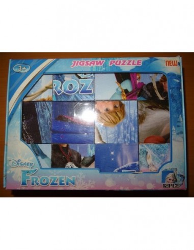 Puzzle cuburi Frozen, 12 piese