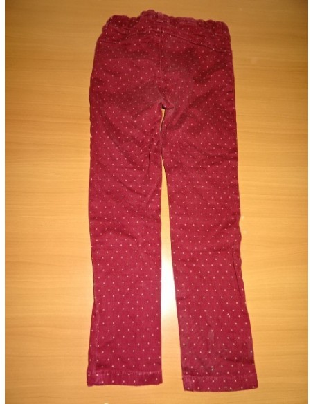 Pantaloni rosii casual cu buline fetite