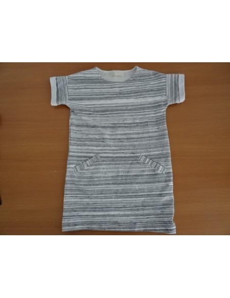 Tricou Zara Girls gri/alb