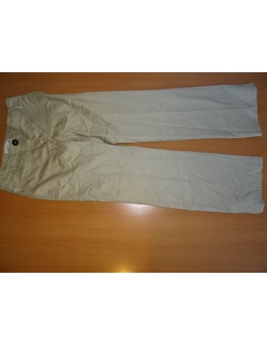 Pantaloni Mango Basic bej cu nasturi