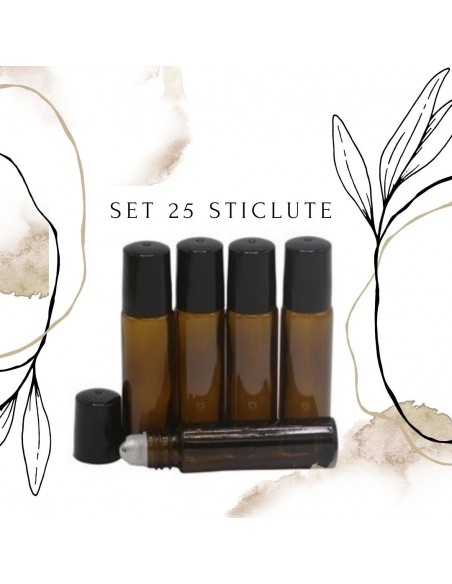 Set 25 sticlute uleiuri esentiale roll-on 10 ml