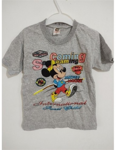 Tricou gri cu imprimeu Mickey pe...