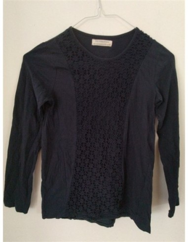 Bluza neagra cu broderie pe piept Zara