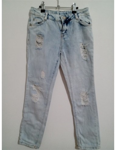 Pantalon de jeans model cu rupturi Lc...