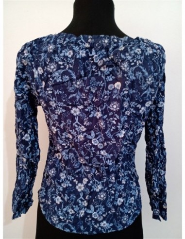 Bluza albastra HM imprimeu floral