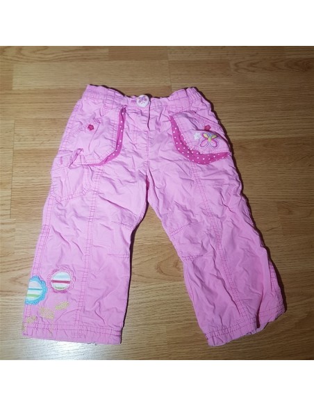 Pantaloni roz cu floricele si fluturasi