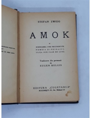 Amok, Stefan Zweig