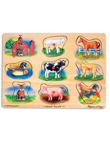 Puzzle lemn cu sunete Animale de la...