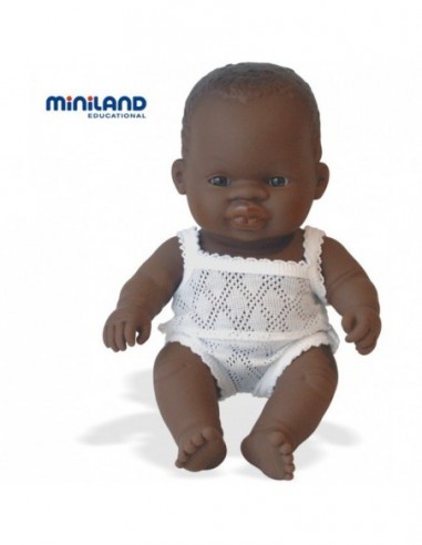 Baby african baiat Miniland Papusa 21cm