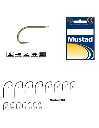 Carlig Mustad Auriu M264 cu Tija...