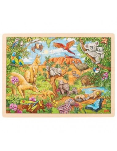 Puzzle din lemn cu 96 piese Animale...