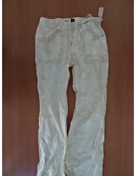 Pantaloni fetite albi cu buzunare GAP KIDS