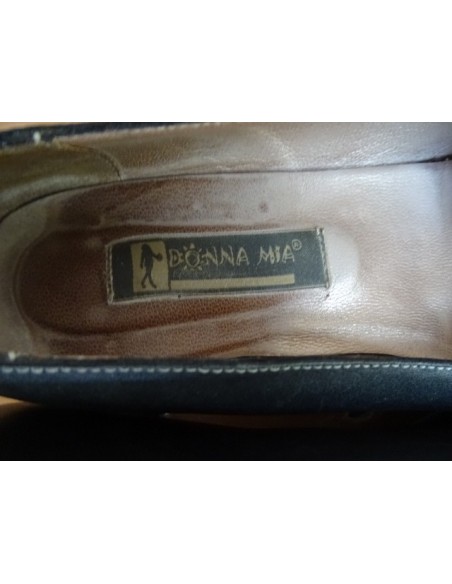 Pantofi negri toc mic Donna mia