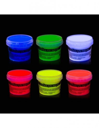 Vopsea uv neon colorata set 6 nuante...