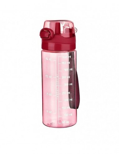 Sticla pentru apa cu buton rosie 500ml