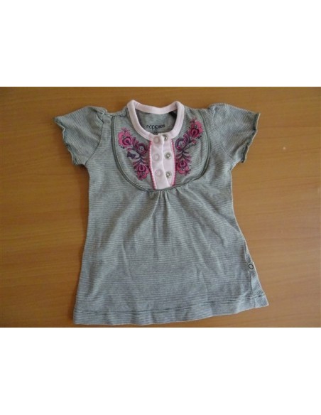 Tricou gri cu imprimeu floral Noppies