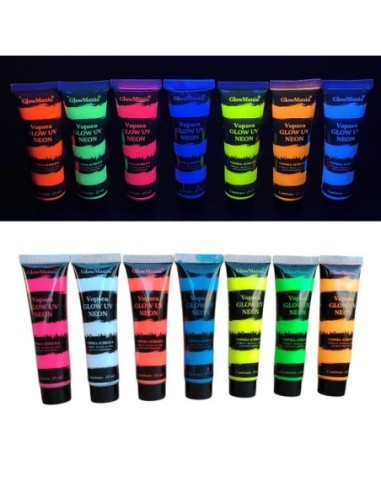 Set 7 culori vopsea glow uv neon 25...