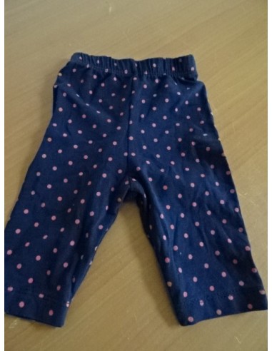 Pantaloni bleumarin cu buline roz